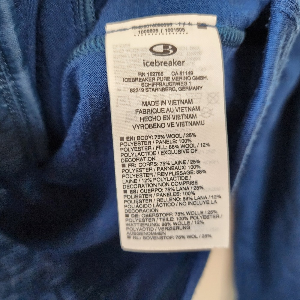 Icebreaker Merino GT Quilted Hybrid Jacket Women S Blue Thumbhole Full Zip - Picture 8 of 10